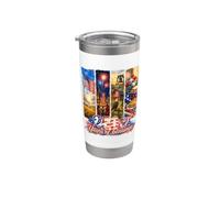 250 años de una nación bajo Dios, bandera cristiana de EE. UU. Vaso térmico de acero inoxidable de doble pared