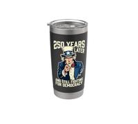 250 años después y todavía luchando por la democracia 1776-2026 Vaso térmico de acero inoxidable de doble pared