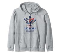 250 años en Dios Confiamos en Eagle Cross 1776-2026 USA Sudadera con Capucha
