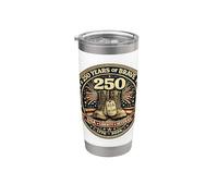 250 años valiente veterano de Estados Unidos 250 América Liberty orgullo del 4 de julio Vaso térmico de acero inoxidable de doble pared