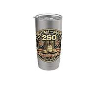 250 años valiente veterano de Estados Unidos 250 América Liberty orgullo del 4 de julio Vaso térmico de acero inoxidable de doble pared