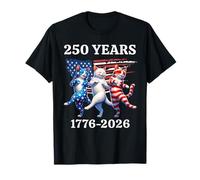 250 cumpleaños 1776-2026 Vintage Funny Cool Cats Cat Lover Camiseta