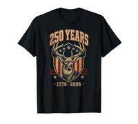250 cumpleaños USA Patriotic Deer Elk Buck Hunting 4th July Camiseta