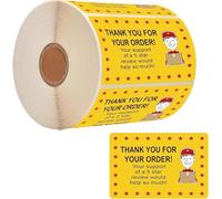 250 etiquetas de entrega Star Review Thank You for Your Order de 5 x 7,6 cm, a prueba de manipulaciones, selladas para frescura, calcomanías para paquetes de alimentos para llevar