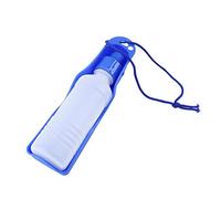 250 ml / 500 ml Botella con dispensador de agua portátil, botella de agua de viaje de plástico para cachorro gato (azul 250 ml)