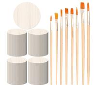 250 Piezas De Astillas De Madera Hechas A Mano, 8 Bolígrafos De Pintura, Tableros De Madera Redondos De Bricolaje, Adecuadas Para Obras De Arte De Bricolaje