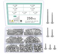 250 Piezas M4.2 Tornillos Autoperforantes Metal, Tornillos Autorroscantes, Tornillos de Cruz Cabeza Plana, Viti Autoforanti a Testa a Croce in Acciaio Inox, Viti per Cartongesso Lamiera Plastica