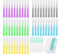 250 Piezas Set Hilo Dental y Cepillo Interdental para Limpiador Recambio de Palillo de Dientes Suave Cabezal de Hilo Dental Herramienta de Limpieza de Higiene Dental Oral (Color Brillante)