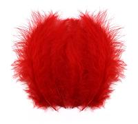 250 plumas de marabú de pavo rojo esponjosas de 10 a 15 cm, plumas decorativas de colores para manualidades, paquete de accesorios