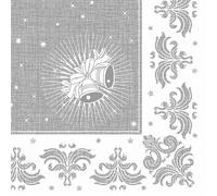 '250 servilletas "Royal Collection" pliegue 1/4, 40 cm x 40 cm plata "Christmas 85029 PAPSTAR Delgado Premium de Alta Calidad Estable Buena faltbarkeit