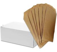 250 Sobres Bolsas de Papel kraft/Miden 8 cm X 14 cm/Son Perfectos para su comercio/Para bisuteria, complementos, pequeños Regalos, Semillas, Dulces/