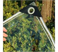 250 x 360 cm PVC Lona Transparente Exterior con Ojales - Duradera y Resistente al Desgarro, Toldo Impermeable Plastico, Lonas para Terrazas, Camping, Jardín y Balcón 500 g/m²