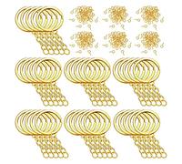 250 x Espacios para llavero con cadena, colores mezclados, columna de metal para llaveros, piezas con salto abierto y conector J, anillos para manualidades, oro y plata, talla única, como se describe