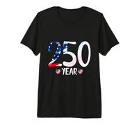 250 Year US Flag July 4th Anniversary Heart Vintage Inspired Camiseta Premium