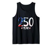 250 Year US Flag July 4th Anniversary Heart Vintage Inspired Camiseta sin Mangas
