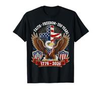250 Years America 1776-2026 Faith Freedom Eagle Cross Camiseta