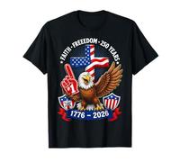 250 Years America 1776-2026 Faith Freedom Eagle Cross Camiseta