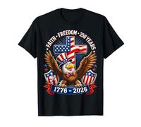 250 Years America 1776-2026 Faith Freedom Eagle Cross Camiseta