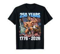 250 Years America 1776-2026 Muscular Lincoln Gym Party Camiseta