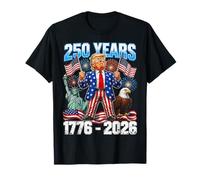 250 Years America 1776-2026 Patriotic Trump Flags Party Camiseta