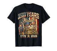 250 Years America 2026 Patriotic Cat Foam Finger Party Camiseta