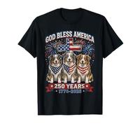 250 Years America Australian Shepherd Dog USA 4th of July Camiseta