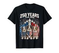 250 Years America Australian Shepherd Dog USA 4th of July Camiseta