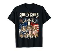 250 Years America Australian Shepherd Dog USA 4th of July Camiseta