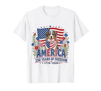 250 Years America Australian Shepherd USA 4th of July Camiseta