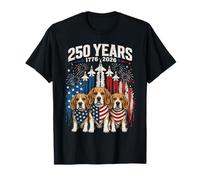 250 Years America Beagle Patriotic USA Freedom 4th of July Camiseta