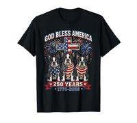250 Years America Boston Terrier Dog Patriotic USA 4th July Camiseta