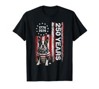 250 Years America Boston Terrier Dog Patriotic USA 4th July Camiseta