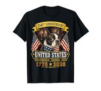 250 Years America Boston Terrier Patriotic USA 4th of July Camiseta