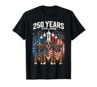 250 Years America Boxer Dog Patriotic USA 4th of July Camiseta