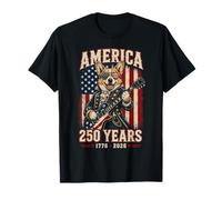 250 Years America Corgi Patriotic USA Freedom 4th of July Camiseta