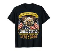 250 Years America French Bulldog Patriotic USA 4th of July Camiseta