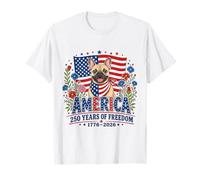 250 Years America French Bulldog Patriotic USA 4th of July Camiseta