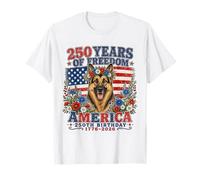 250 Years America German Shepherd Patriotic USA 4th of July Camiseta