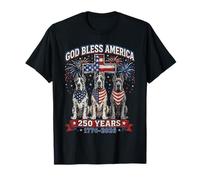 250 Years America Great Dane Patriotic USA 4th of July Camiseta