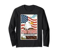 250 Years America Patriotic Annyversary 4th of July Freedom Manga Larga