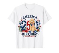 250 Years America Poodle Patriotic USA Freedom 4th of July Camiseta