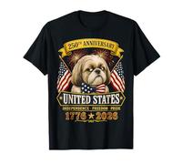 250 Years America Shih Tzu Patriotic USA 4th of July Camiseta