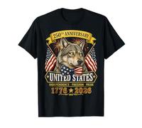 250 Years America Wolf Patriotic USA 4th of July Camiseta