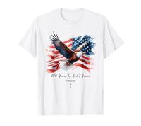 250 Years by God'S Grace - Vintage Watercolor Eagle 1776 Camiseta