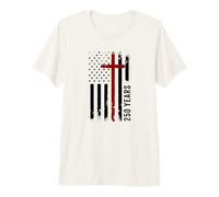 250 Years Christian Faith Cross 1776-2026 Birthday American Camiseta Premium