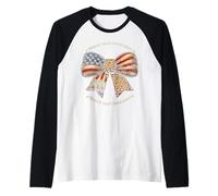 250 Years Coquette USA 4th of July Independence Day Camiseta Manga Raglan