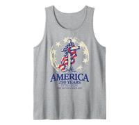 250 Years In God We Trust Cross 1776-2026 - Bandera de Estados Unidos Camiseta sin Mangas