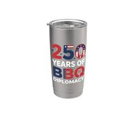 250 Years of BBQ Diplomacy Funny 4th of July Anniversary Vaso térmico de acero inoxidable de doble pared