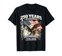 250 Years of Freedom 1776-2026 Liberty Bell Eagle USA Flag Camiseta