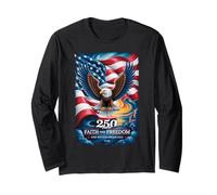 250 Years One Nation Under God - Eagle 1776 American Manga Larga
